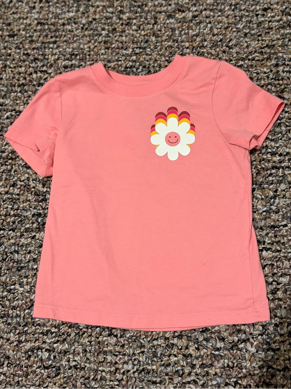Cat & Jack Coral Pink Daisy Smile Tee